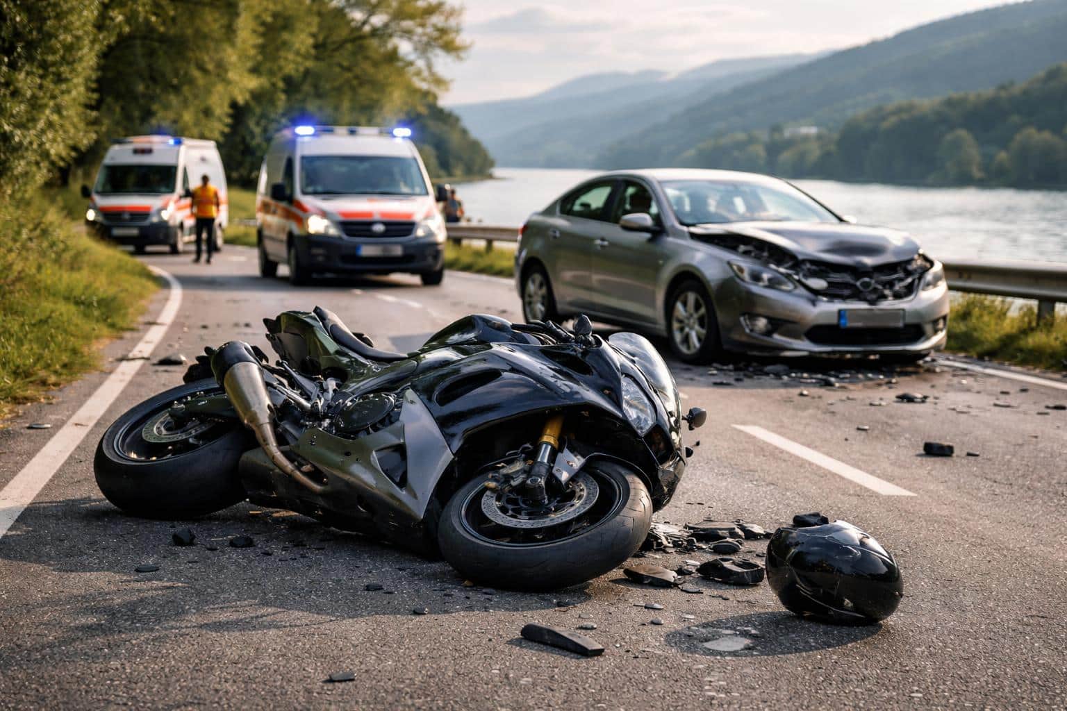Wheelie missglückt: Motorrad-Fahrer krachte in Auto