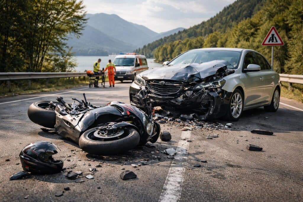Frontalzusammenstoß nach „Wheelie“