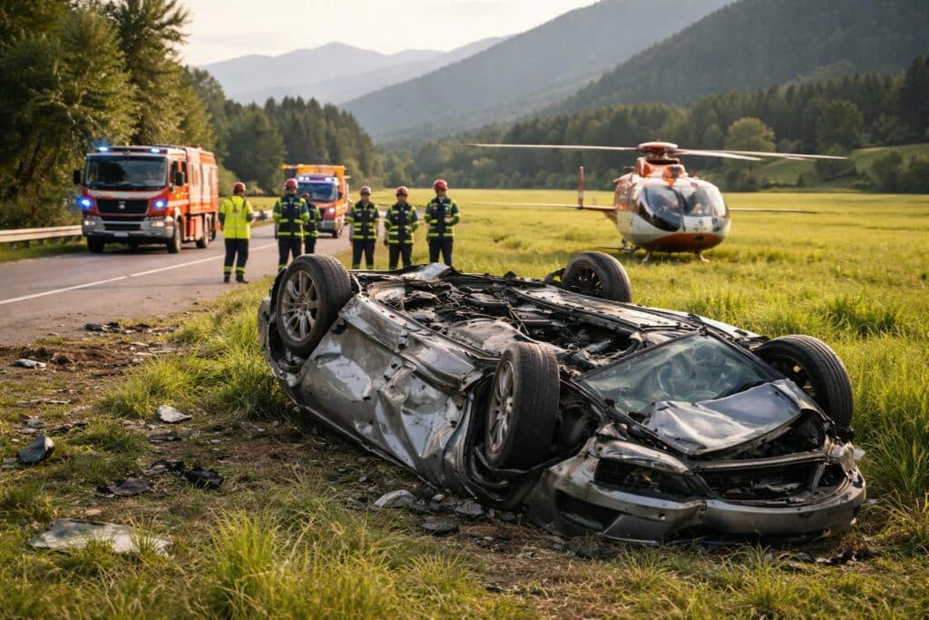 Verkehrsunfall mit Eigenvereltzung
