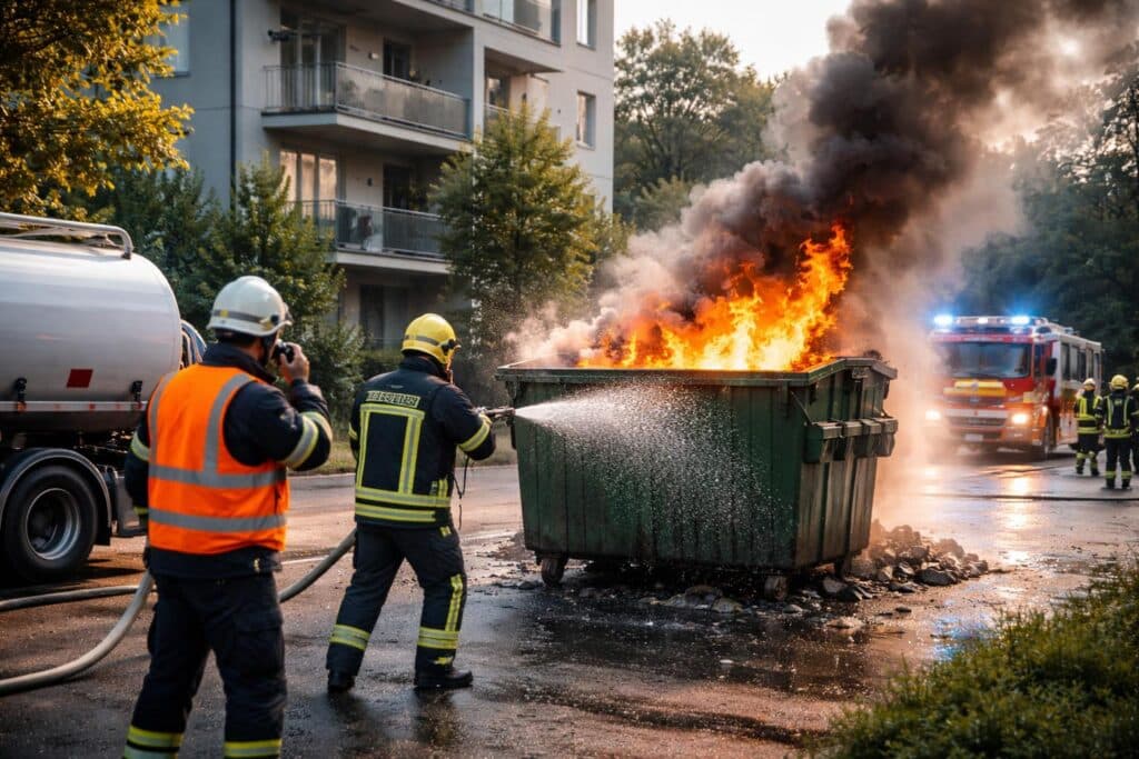Treibstofflieferant schlug Alarm: Müllcontainer stand in Brand