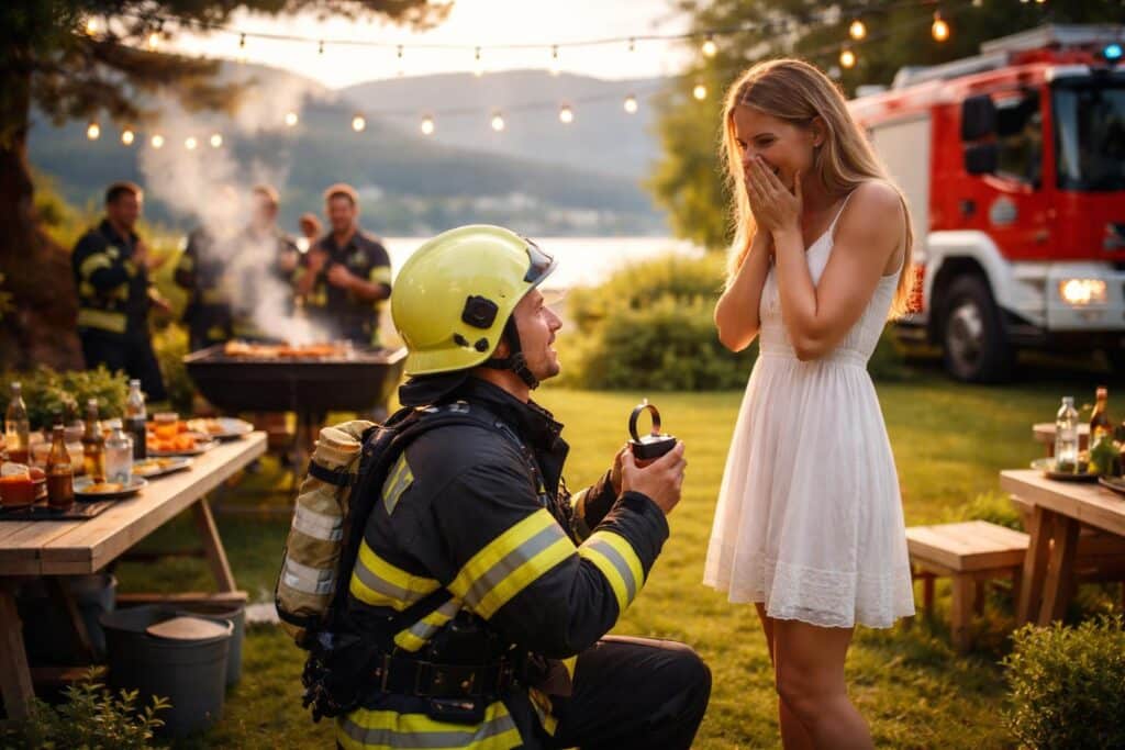 Feuerwehreinsatz bei Grillerei entpuppte sich als Heiratsantrag