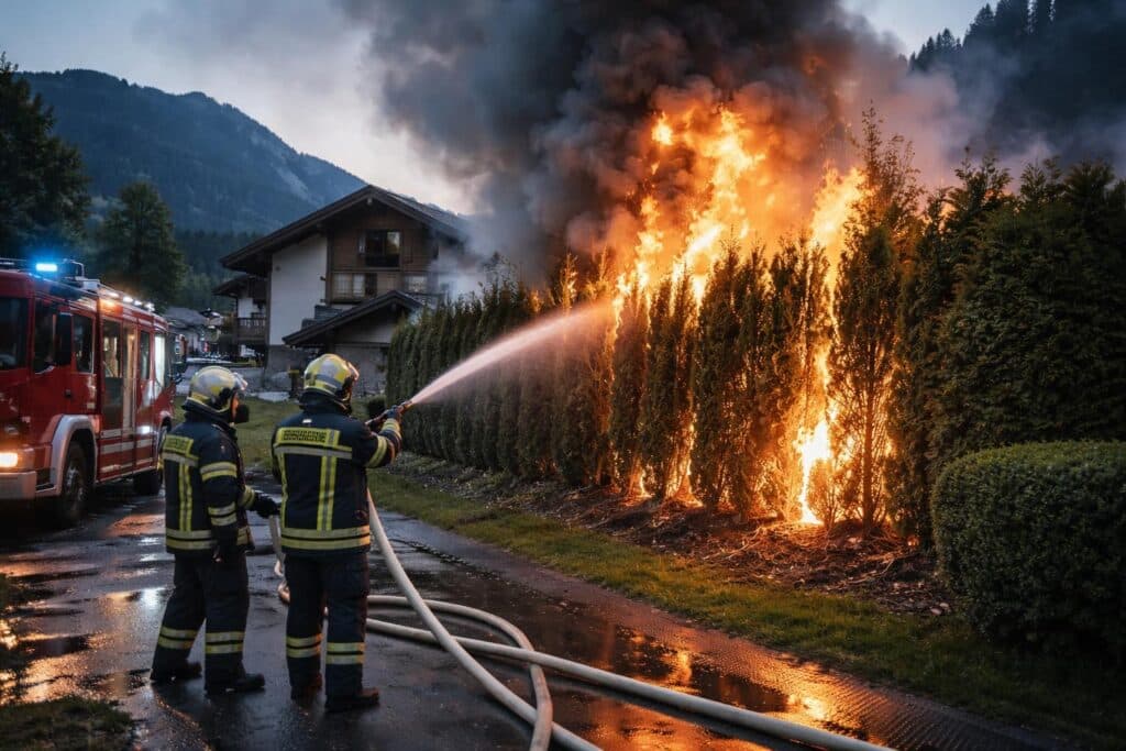 Heckenbrand in Kleinkirchheim