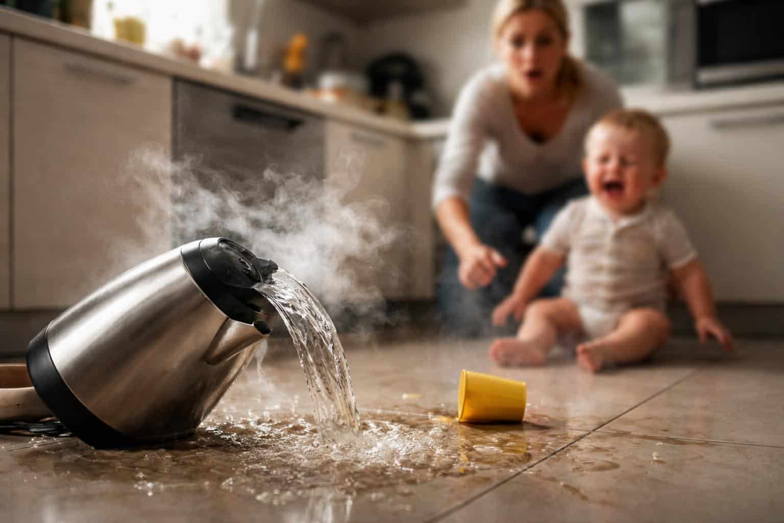 Kleinkind mit kochendem Wasser verbrüht