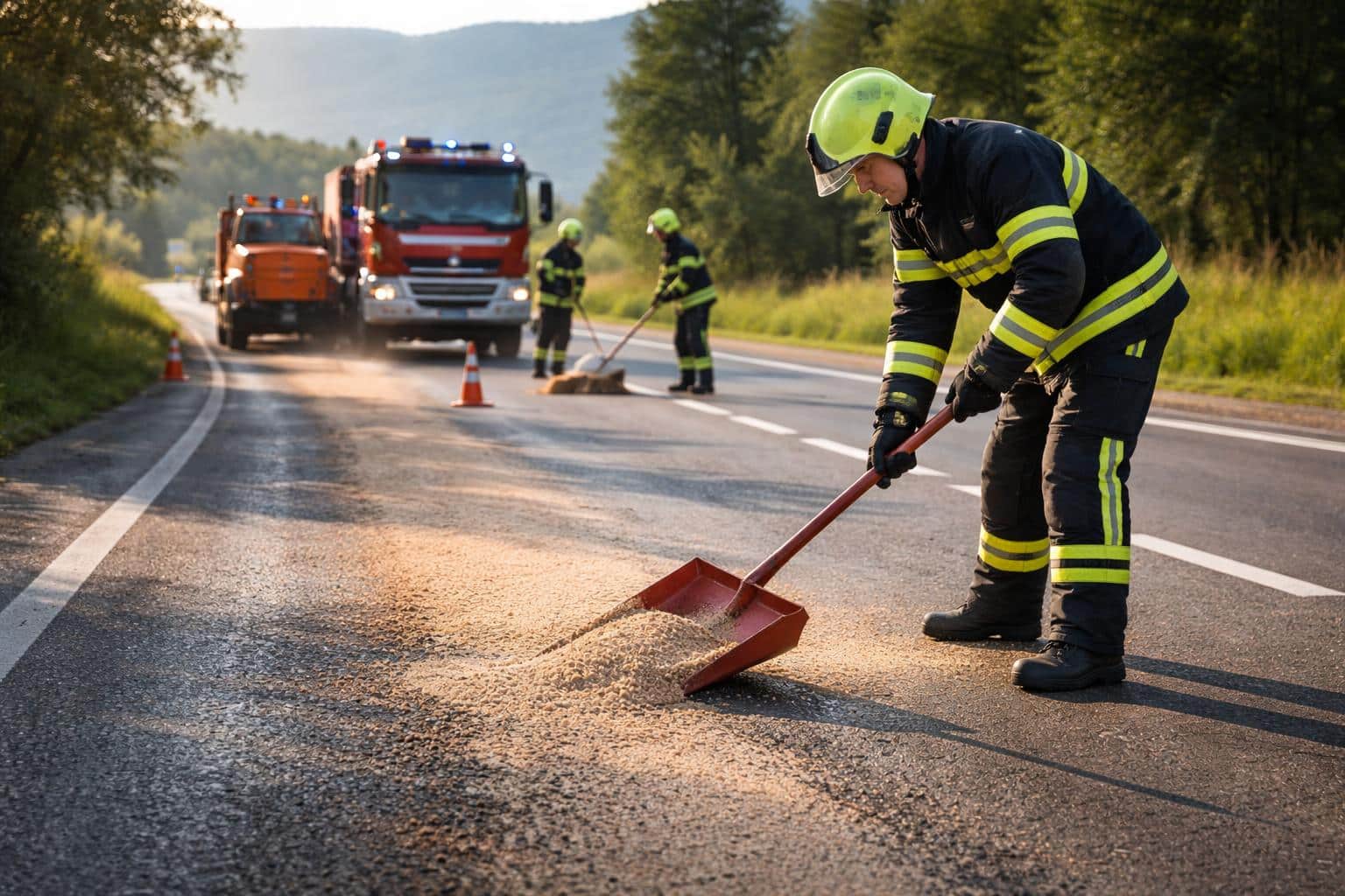 Feuerwehreinsatz: 600 Meter Dieselspur nach technischem Defekt