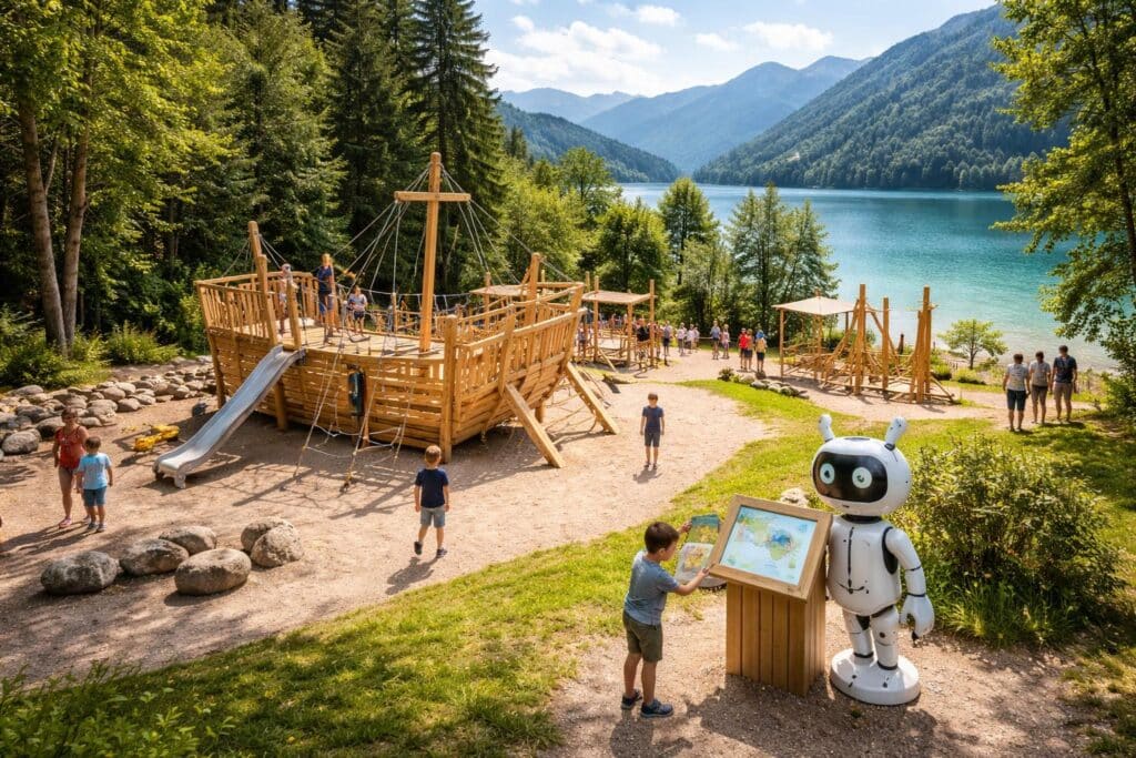 Neuer Naturspielplatz am Weißensee eröffnet