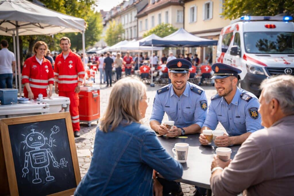 „Coffee with Cops“ goes Völkermarkt: Erfolgreiche Kooperation zwischen Polizei und Rotem Kreuz
