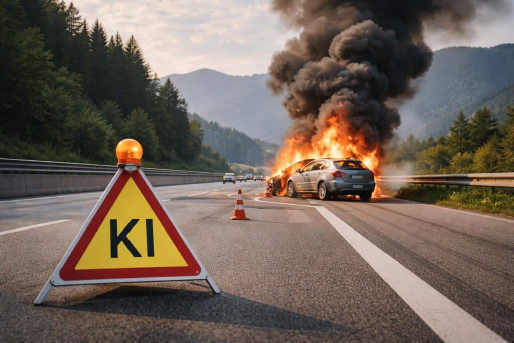 Autobahn gesperrt: Pkw stand auf A10 in Kärnten plötzlich in Vollbrand