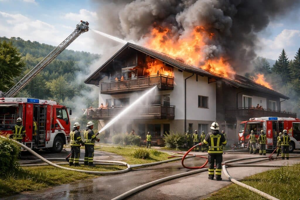 Wohnhausbrand im Bezirk Klagenfurt Land