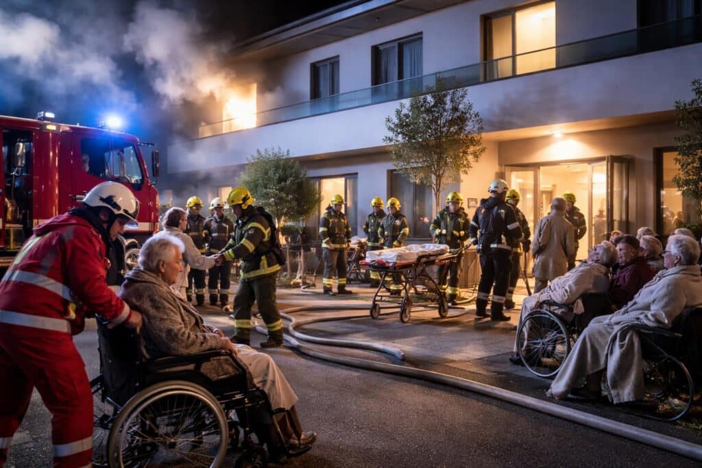 100 Bewohner evakuiert: Brand in Pflegeheim