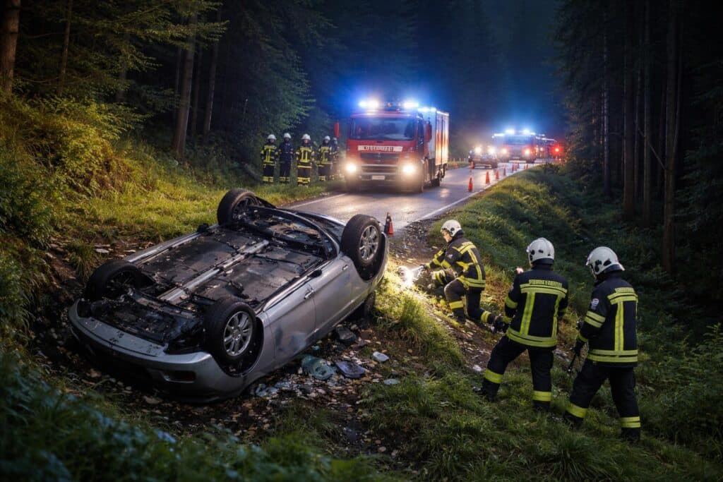Verkehrsunfall mit Eigenverletzung im Bezirk Feldkirchen