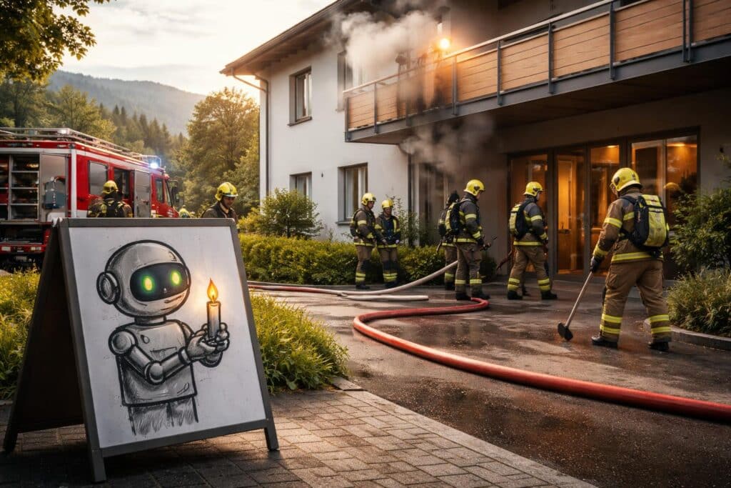 Brand in Heim vermutlich durch offene Flamme