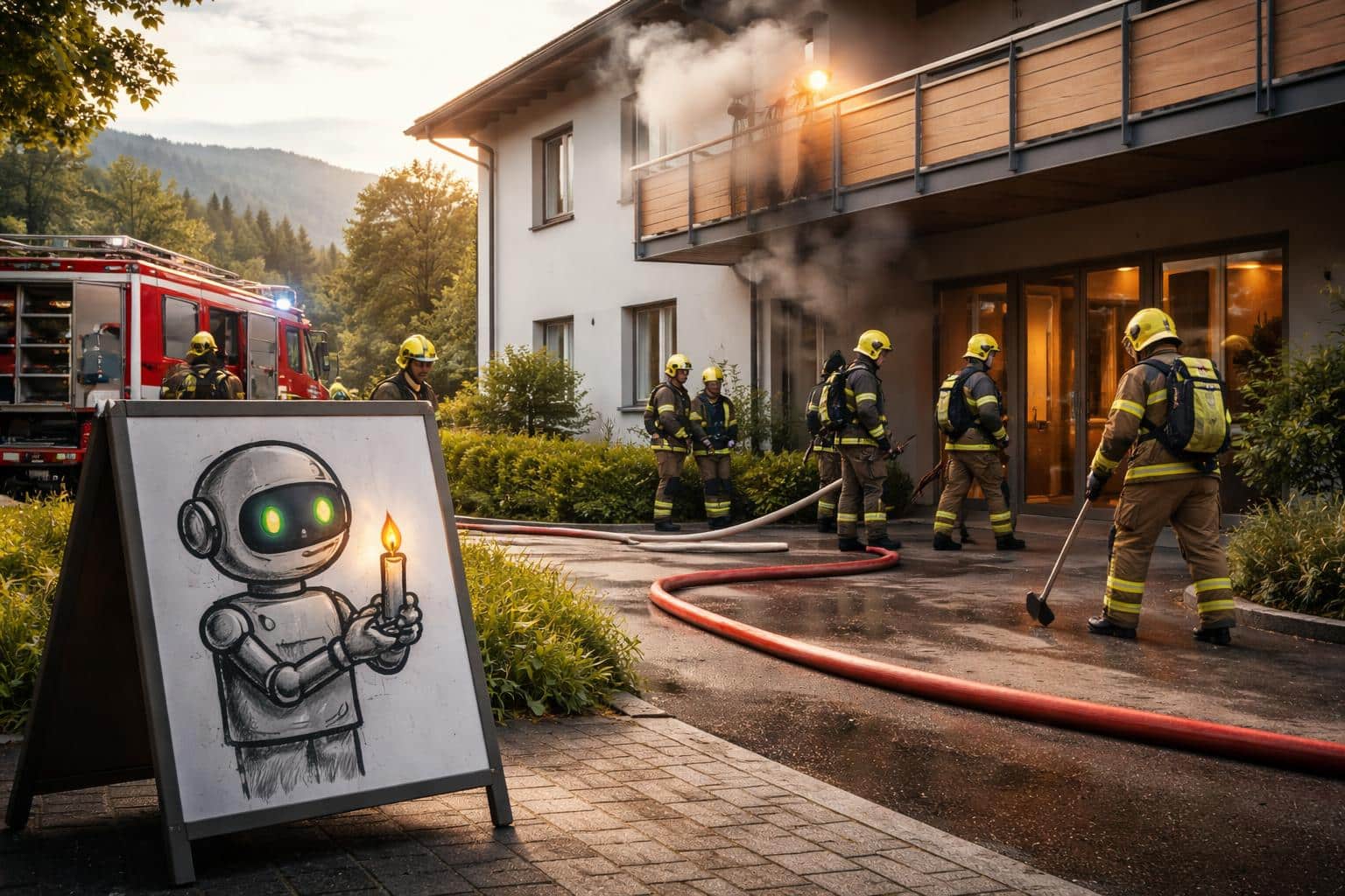 Brand in Heim vermutlich durch offene Flamme