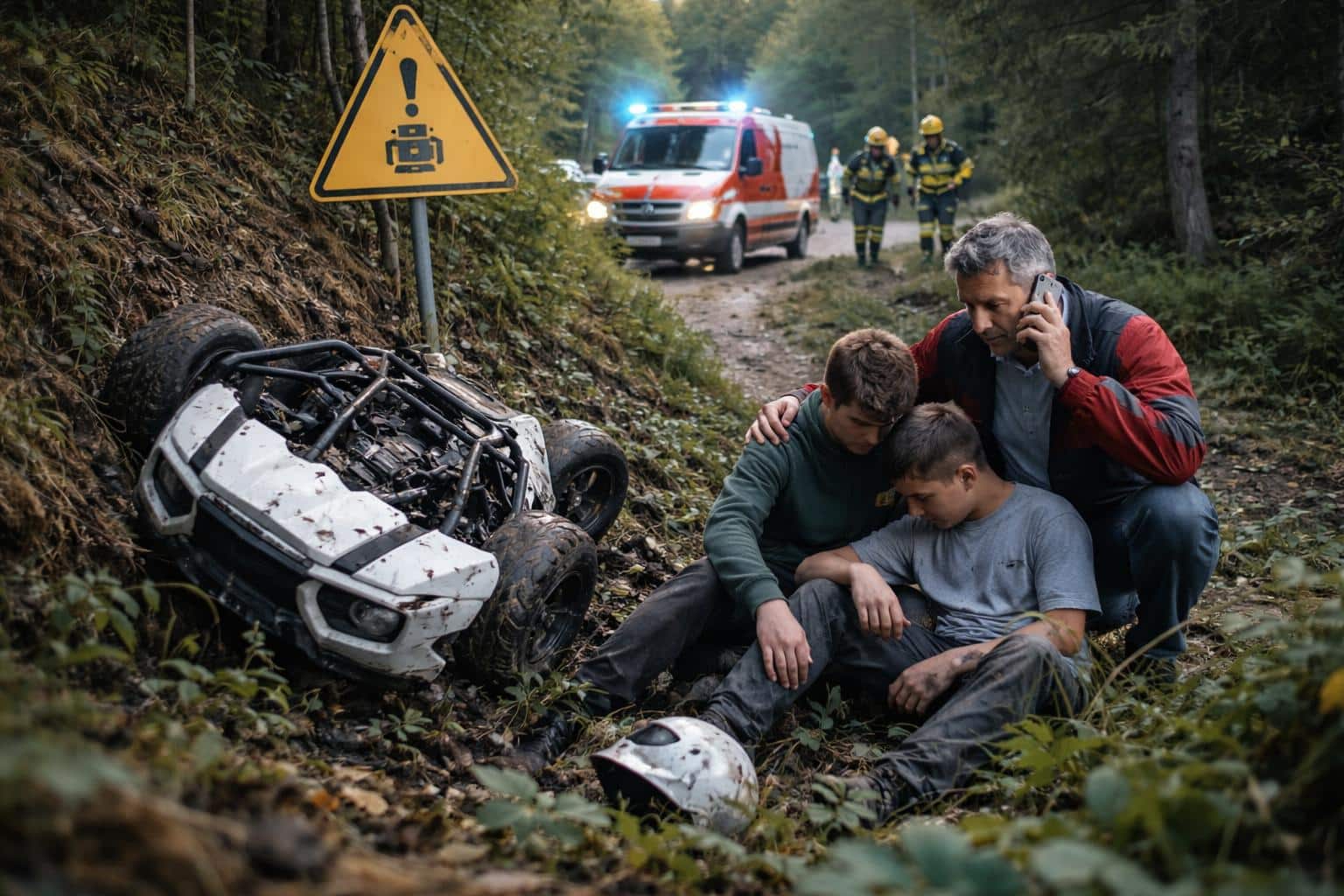 Burschen stürzten mit E-Fahrzeug ab: Vater fand die Schwerverletzten