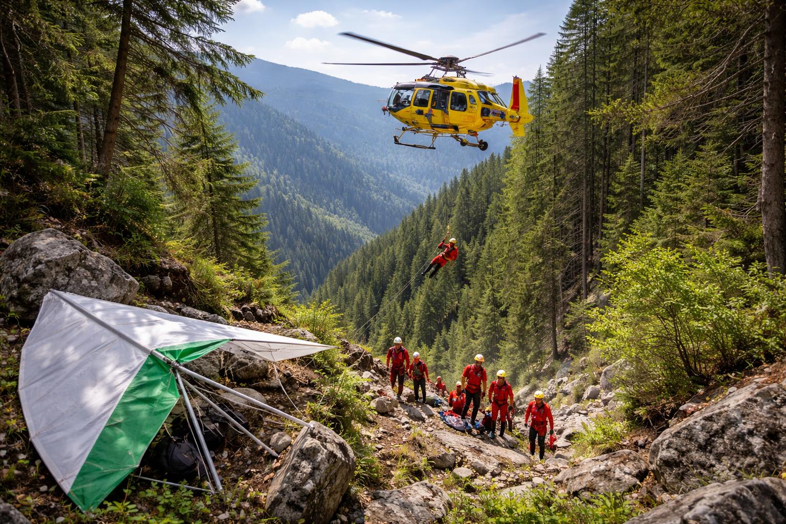 Schwerer Hängegleiter-Unfall auf der Emberger Alm