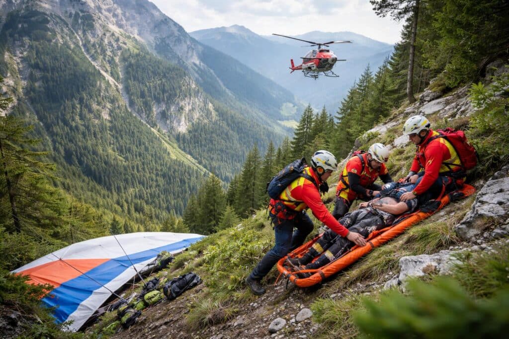 Schwierige Bergung eines abgestürzten Hängegleiters in Kärnten