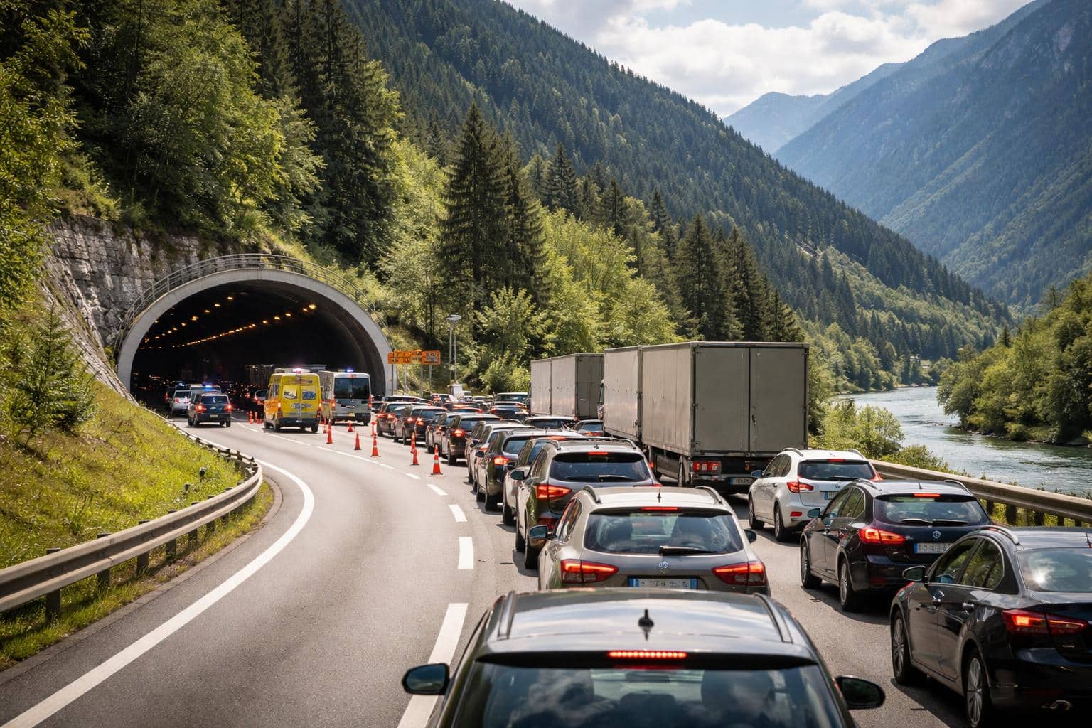 A10 Kroislerwandtunnel, Tauern Autobahn, Villach Richtung Salzburg
