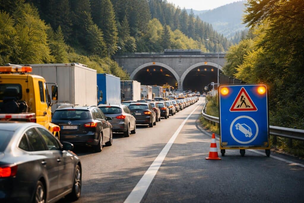 A2 Kalcherkogeltunnel, Süd Autobahn, Klagenfurt Richtung Graz