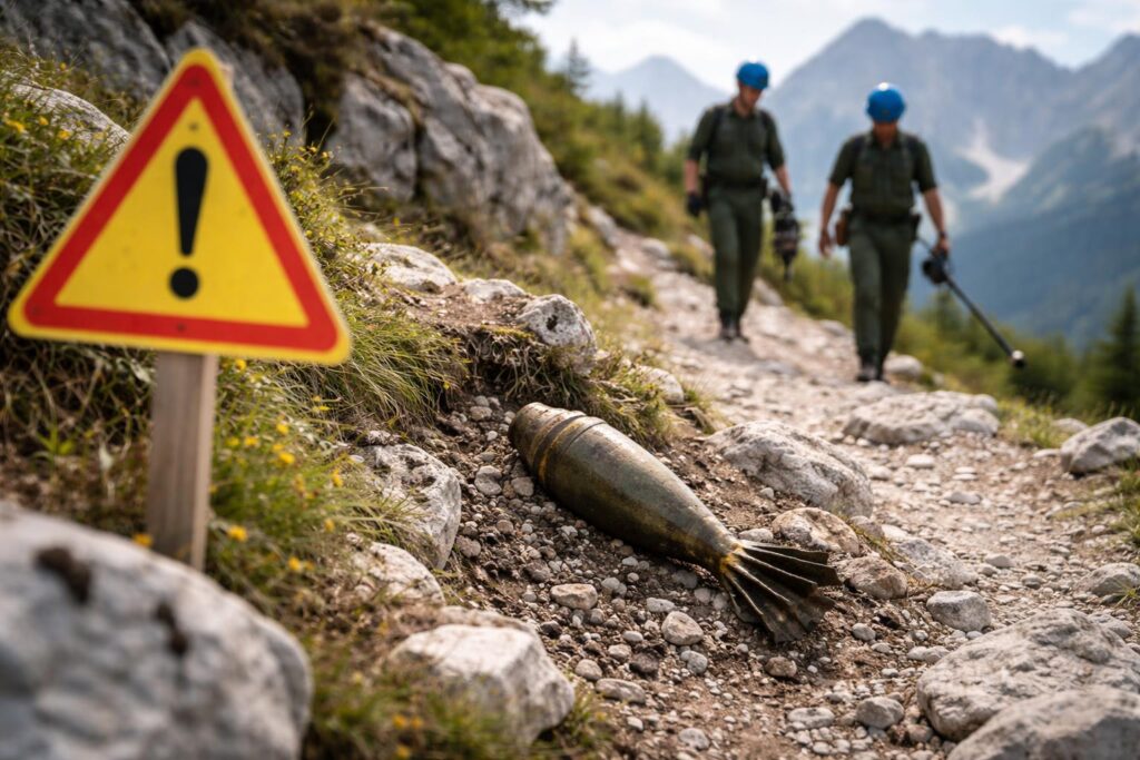 Bergsteiger entdeckt scharfe Werfergranate