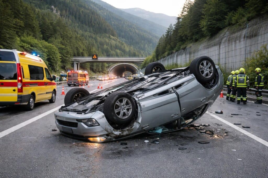 Lenker verletzt: Auto überschlug sich auf der Tauernautobahn in Kärnten