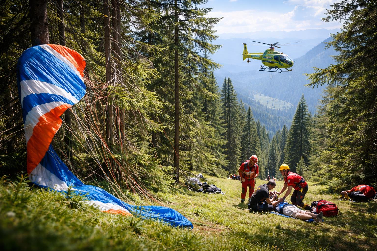 Paragleiter streifte Bäume
