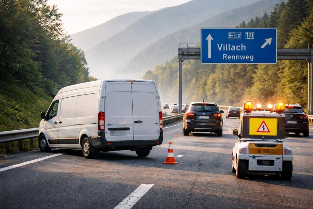 Transporter rollte führerlos auf A10