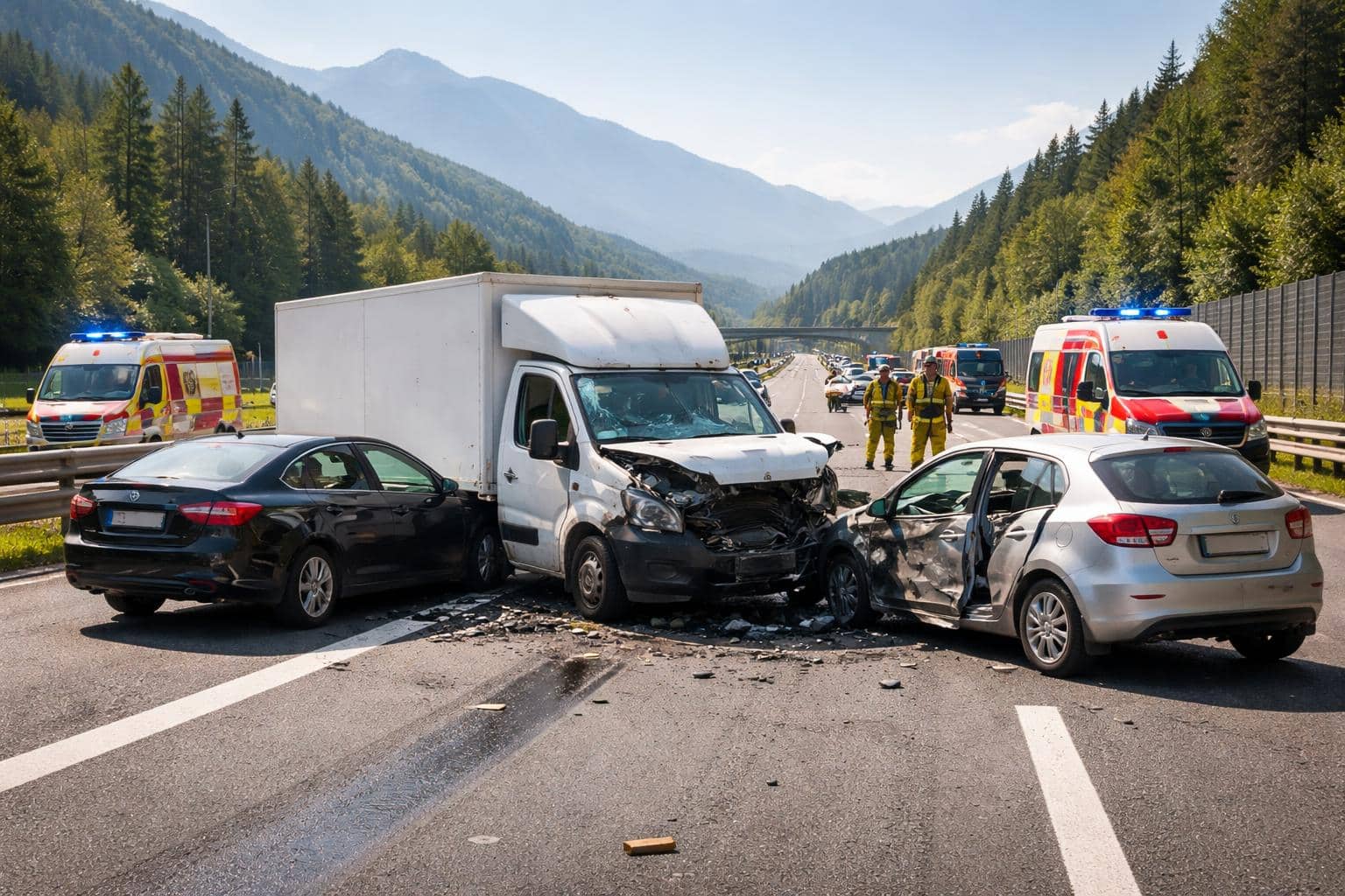 Verkehrsunfall auf der A10