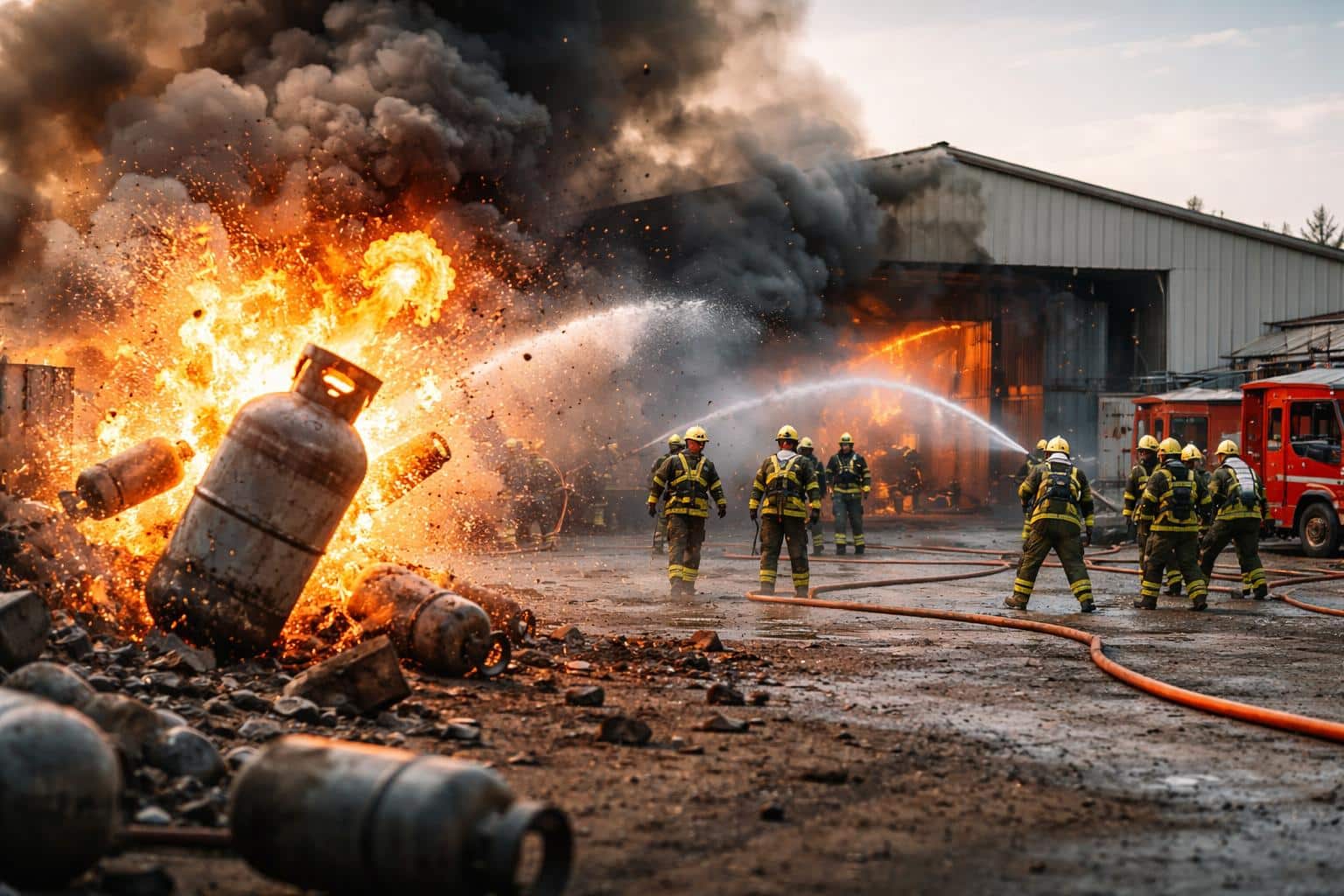 Gasflasche explodierte bei Brand