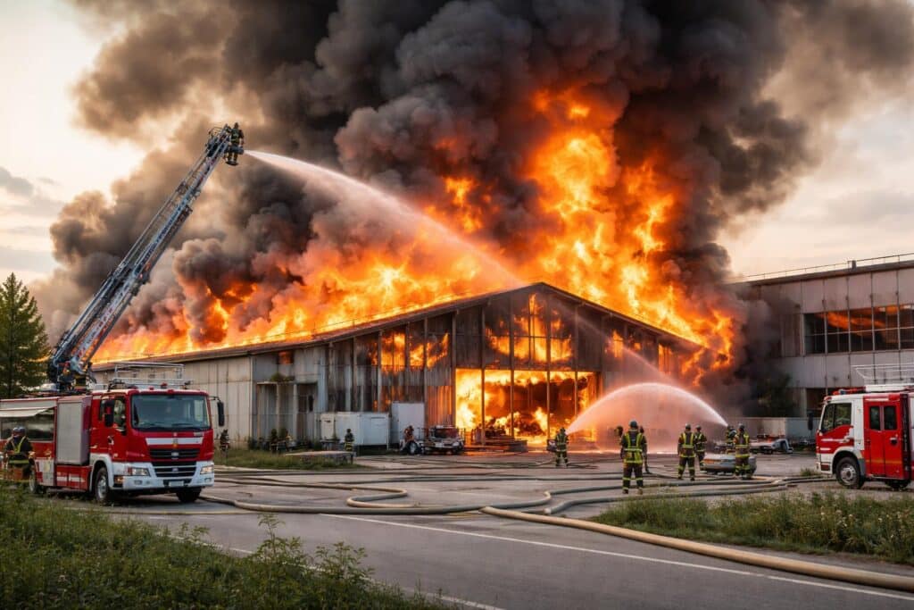Brand einer Lagerhalle in Feldkirchen