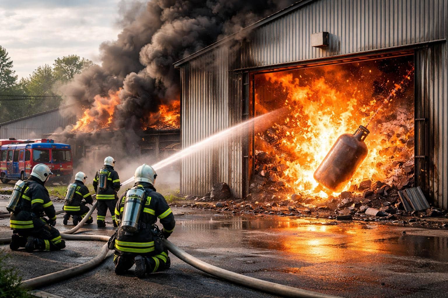 Gasflasche explodierte bei Brand