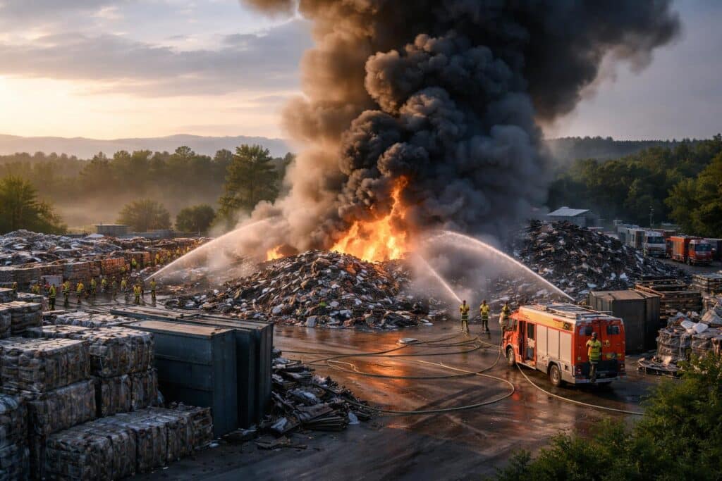 Brand auf Recycling-Lagerplatz ausgebrochen