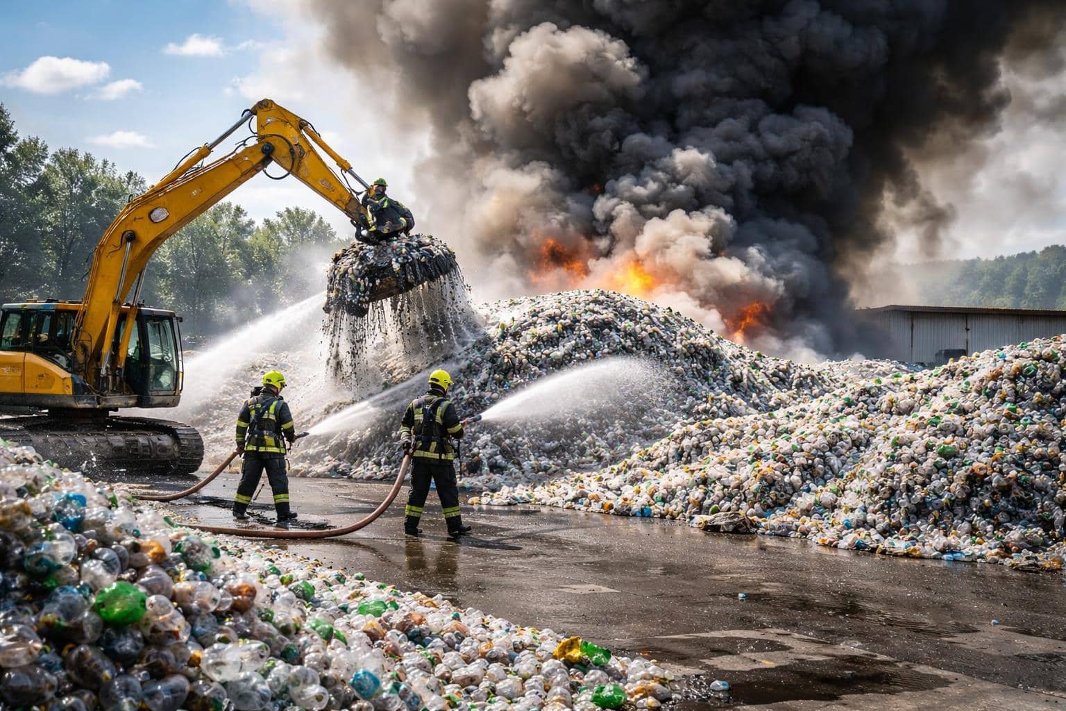 Brand auf Recycling-Lagerplatz gelöscht!