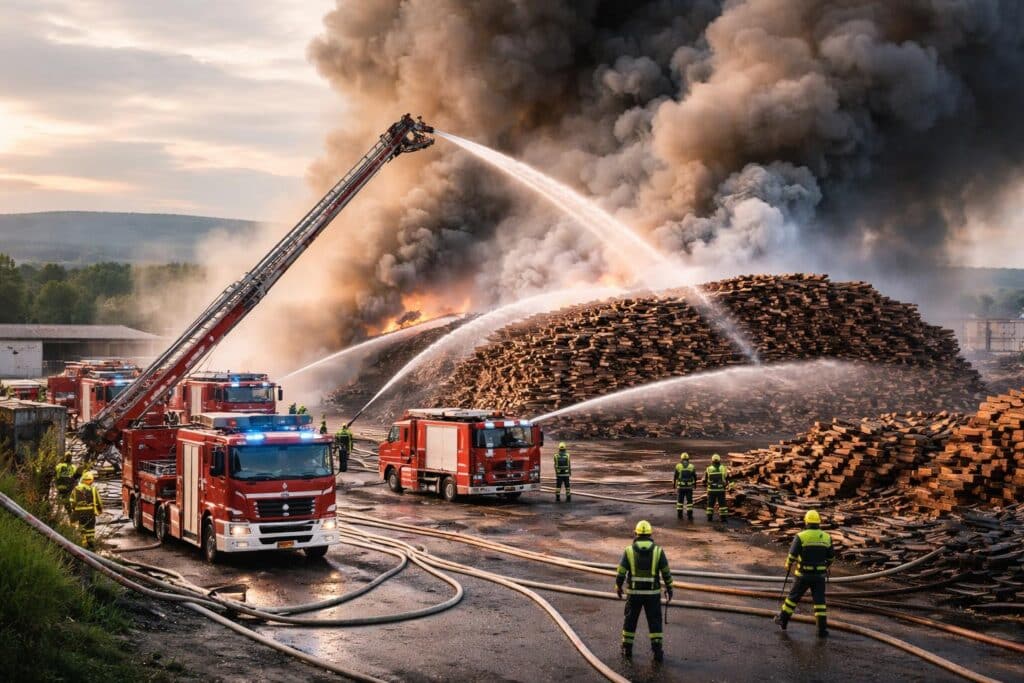 Sieben Feuerwehren bekämpften Brand im Industriegebiet Völkermarkt