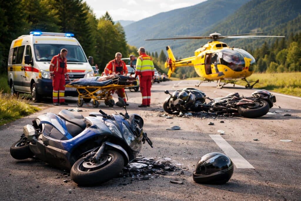Moped und Motorrad: Zwei Schwerverletzte nach Verkehrsunfall in Kärnten