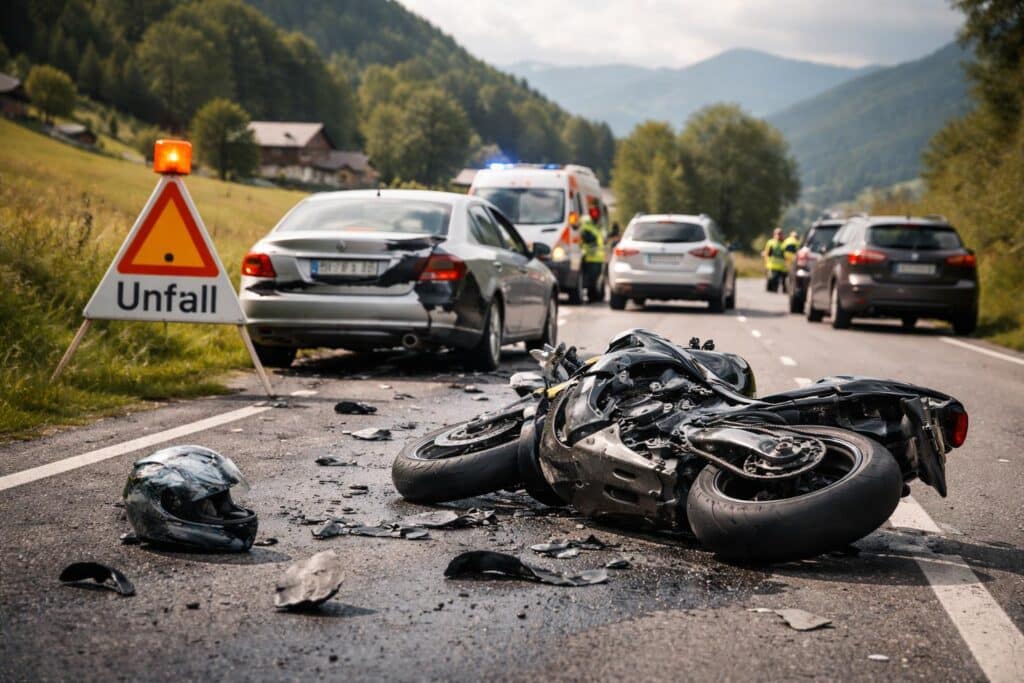 Motorradfahrer prallte gegen Pkw