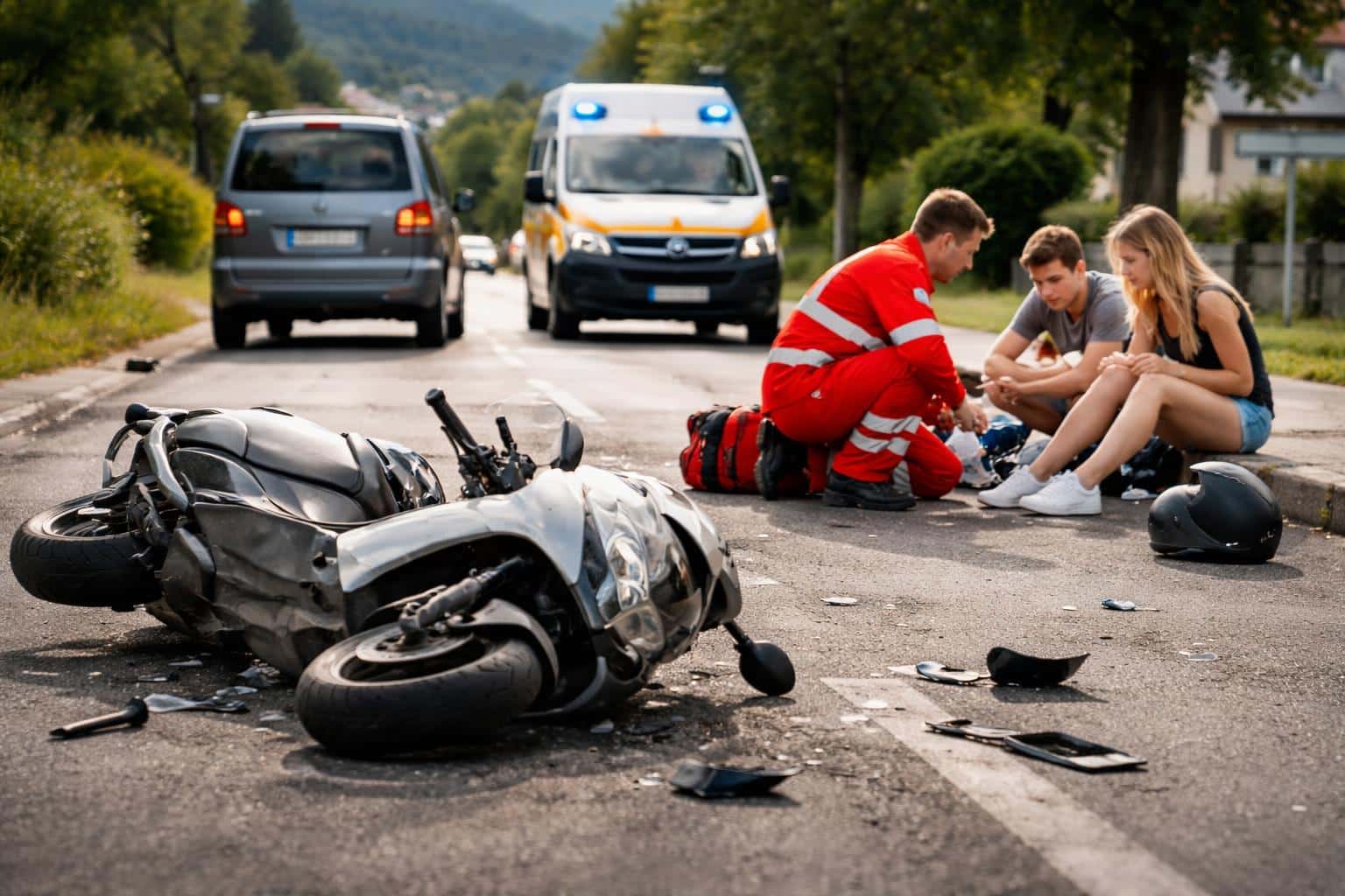 Zwei Verletzte bei Mopedunfall