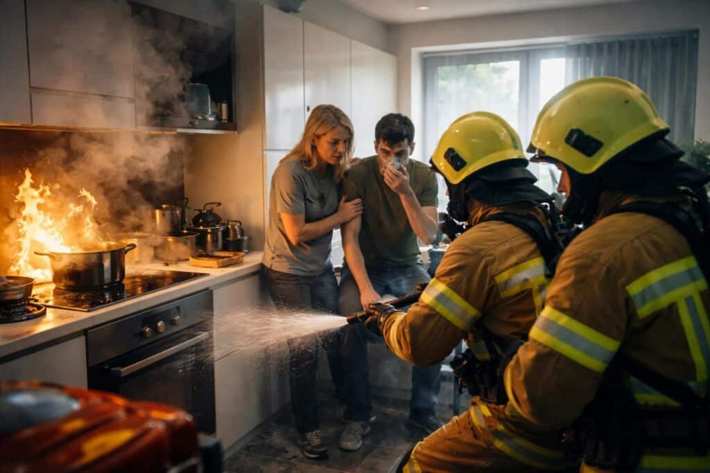 Topf vergessen: Brand in Küche: Mutter und Sohn im Krankenhaus