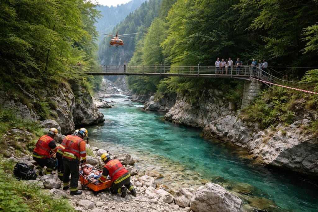 Soča-Tal : Urlauberkind (8) stürzt von Fußgängerbrücke in die Tiefe