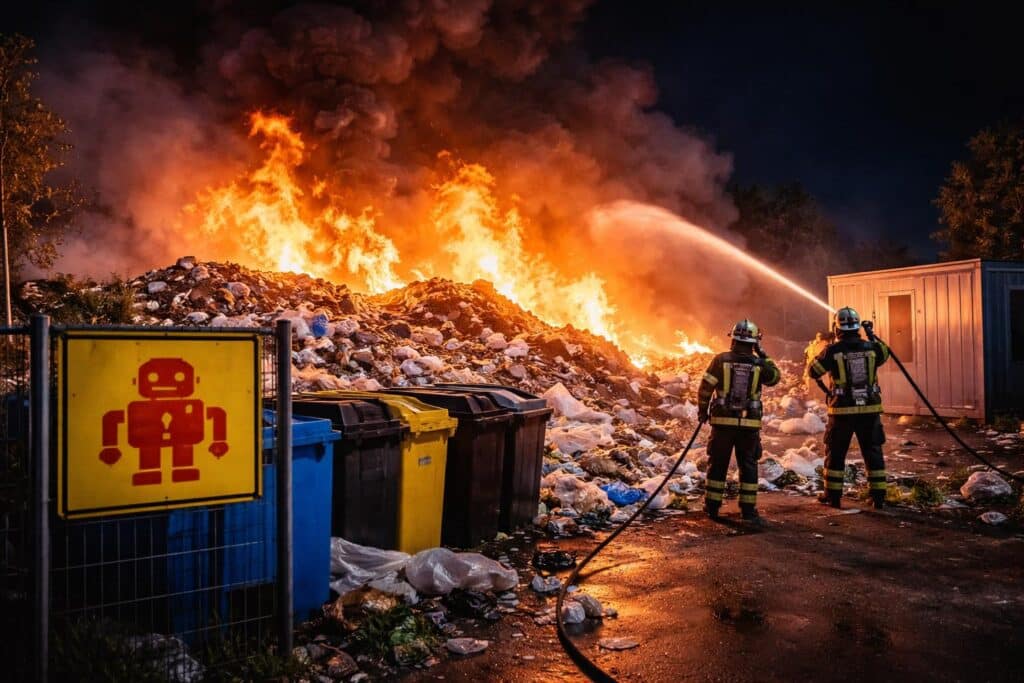 Ganze Müllinsel in Flammen