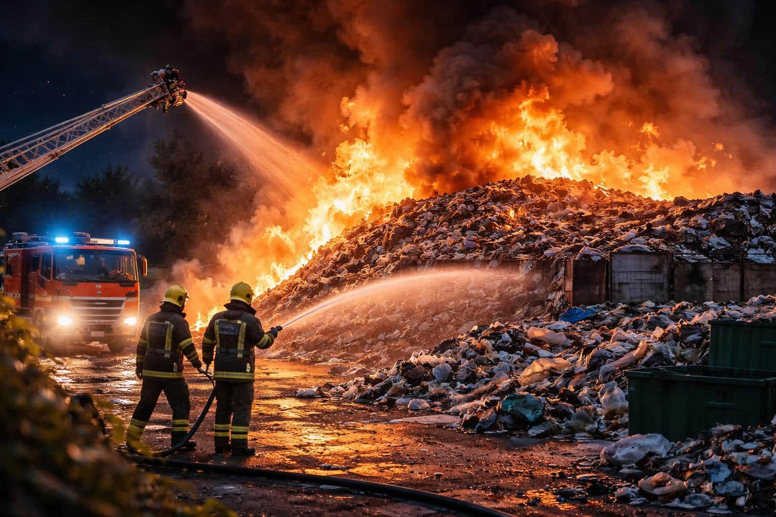 25 Helfer im Einsatz: Müll-Lagerplatz in Kärnten in Vollbrand