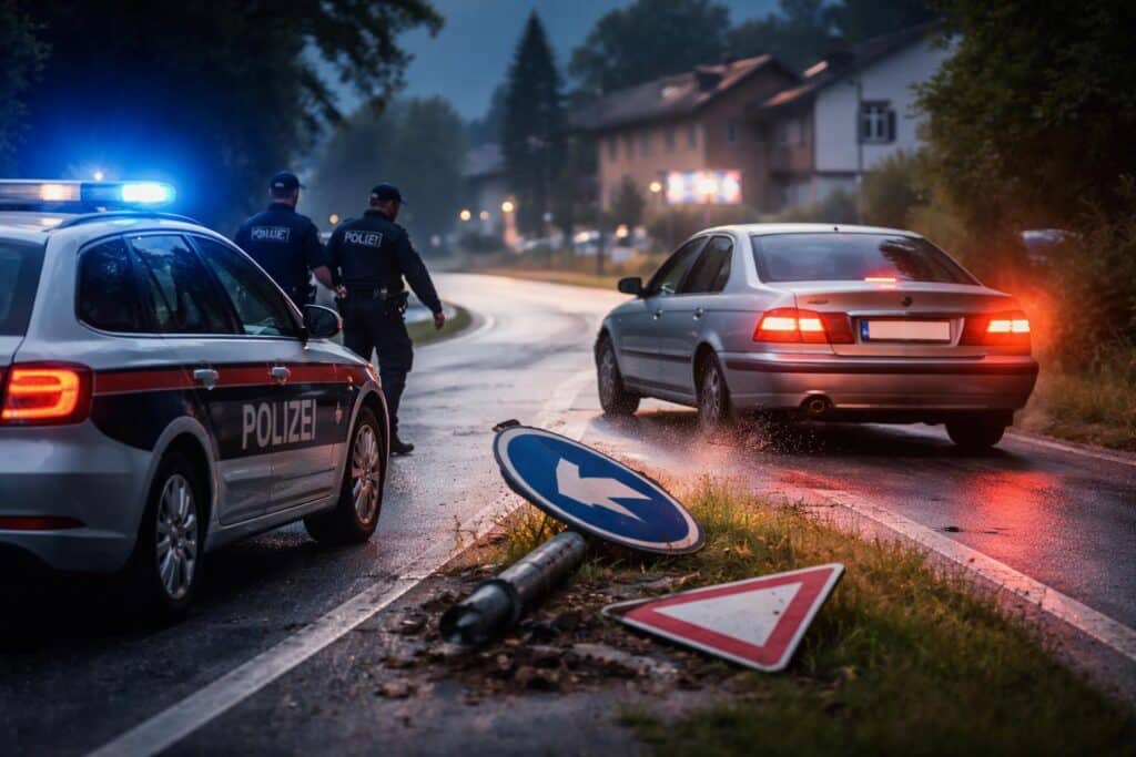 Alkolenker flüchtete vor Polizei