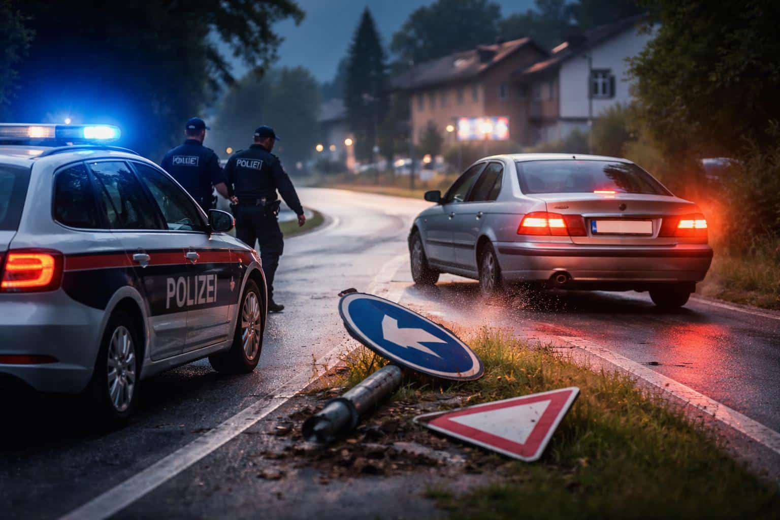 Alkolenker flüchtete vor Polizei
