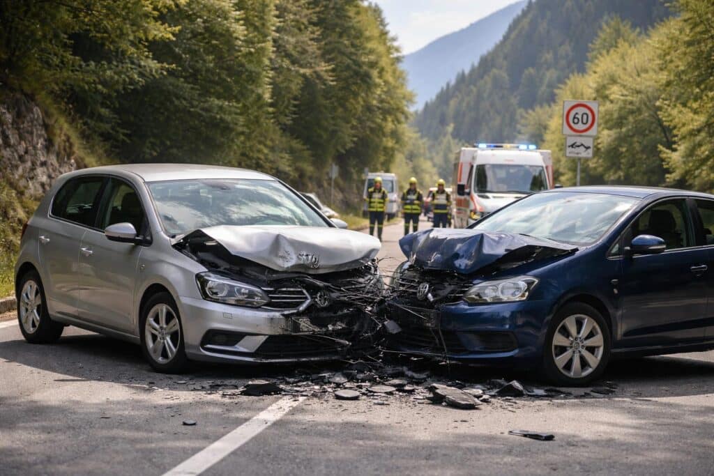 Geisterfahrt nach Kreisverkehr: Frontalcrash auf der Loibl Straße