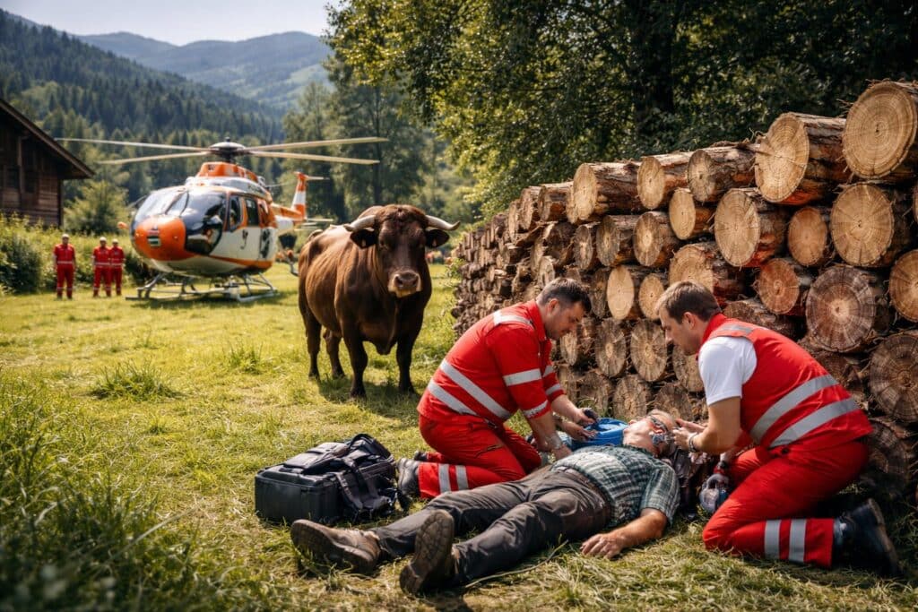 Stier-Attacke: 65-Jähriger schwer verletzt