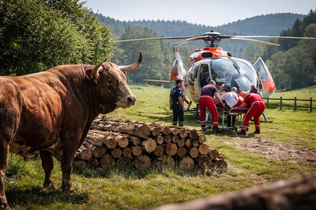 Stierattacke in der Gemeinde Griffen