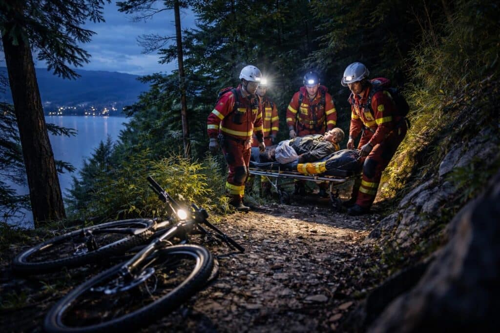 Aufwendige Rettung nach Sturz mit Fahrrad