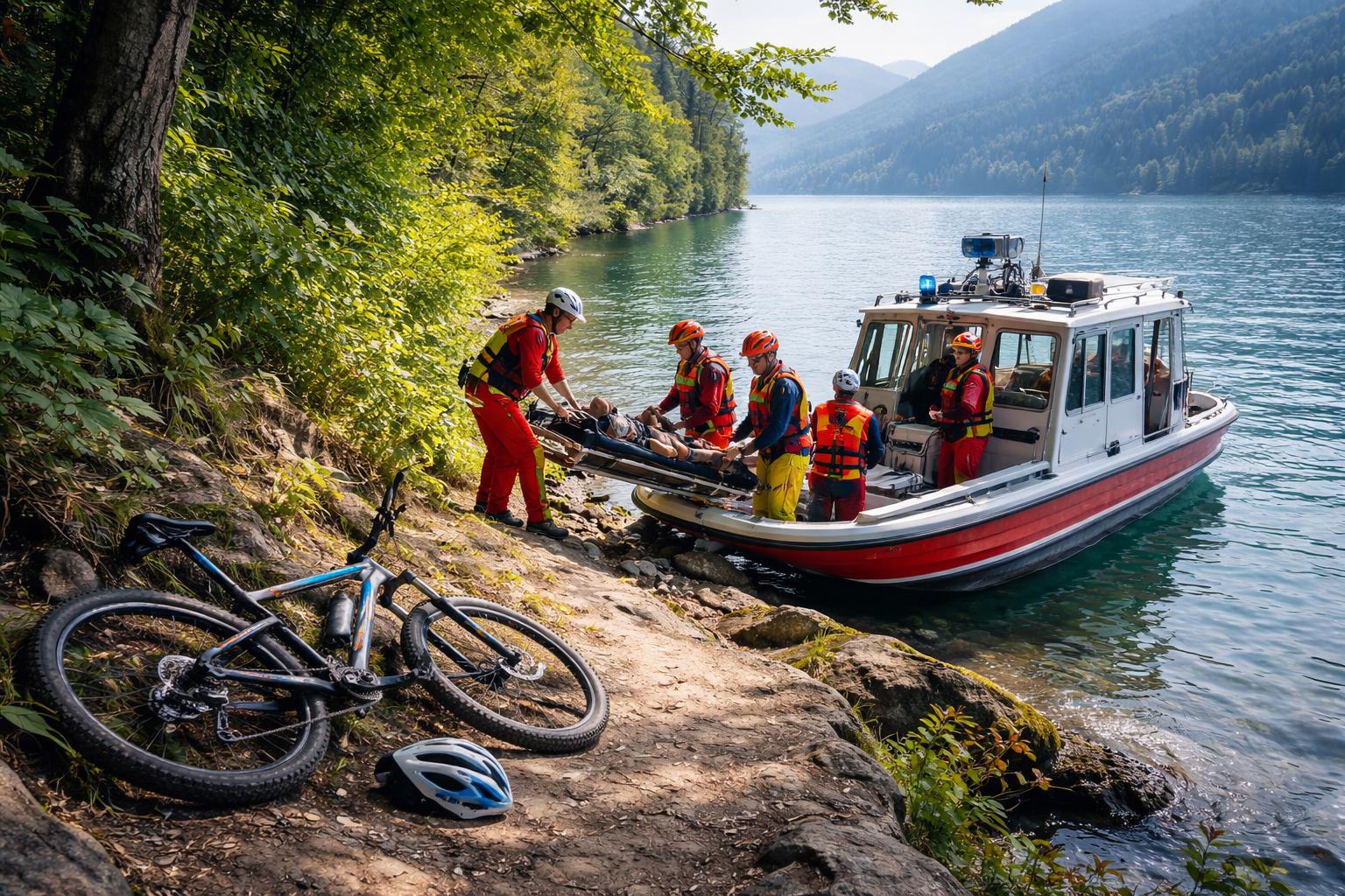 Millstätter See: Gestürzter Radfahrer musste mit Boot gerettet werden