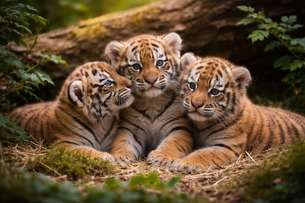 Nur noch 500 weltweit: Drei Tigerbabys im Zoo in Ljubljana geboren