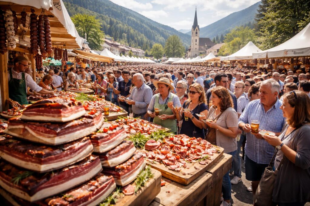 Tausende Besucher reißen sich um den Gailtaler Speck