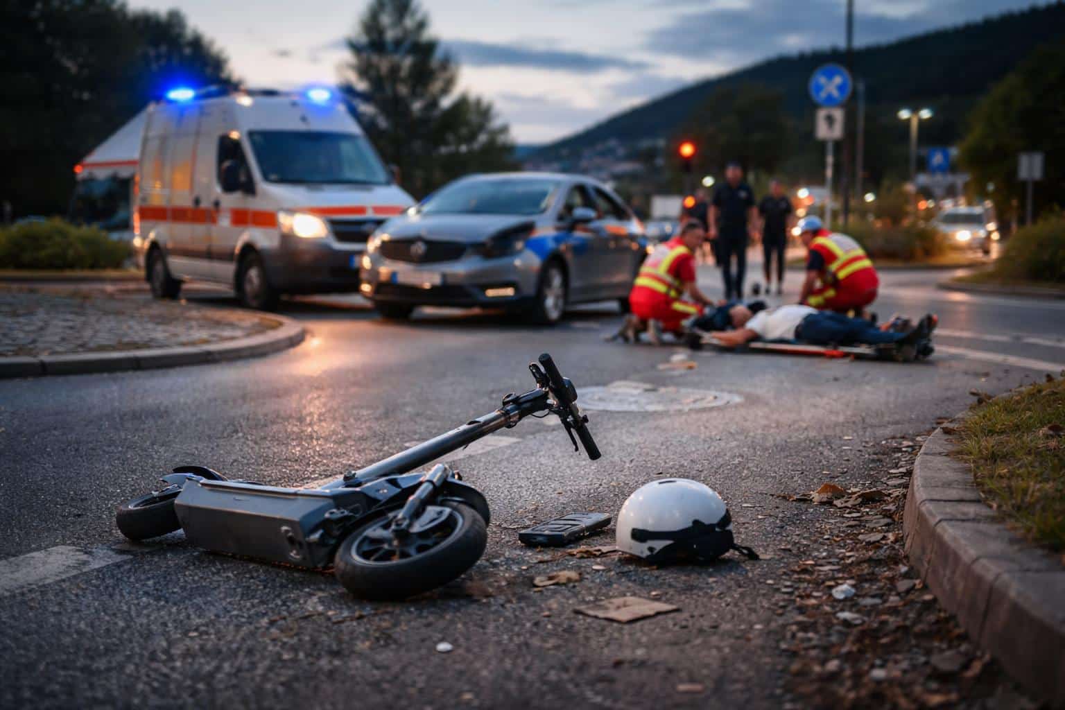 E-Scooter-Lenker bei Verkehrsunfall in Kühnsdorf verletzt