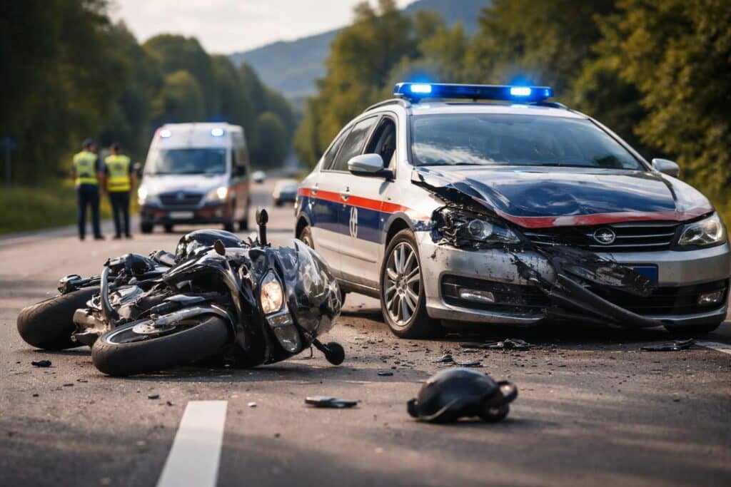 Motorradlenker übersah Polizeiwagen